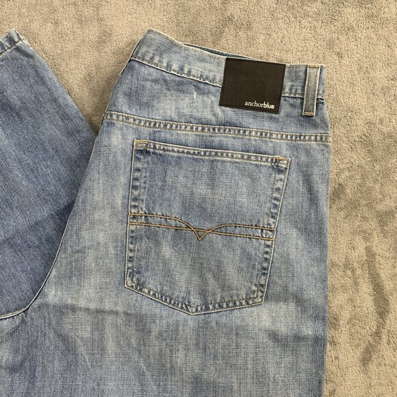Anchor Blue Jeans Mens 40x29” Blue Baggy Denim Vintage Y2K Skater Wide Leg - Picture 2 of 12